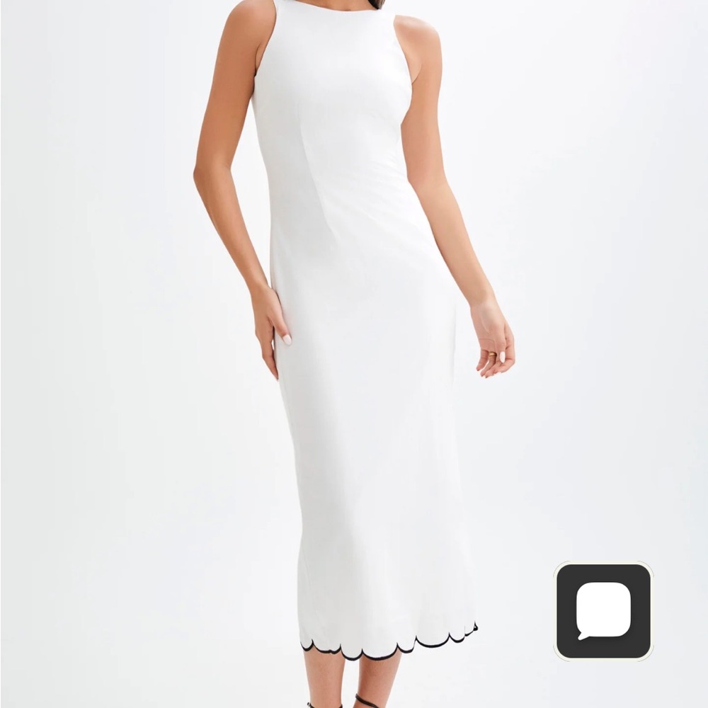 Meshki White Linen Sofiane Midi Dress